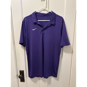 Nike Golf Mens L Polo Shirt Purple Short Sleeve Dri Fit